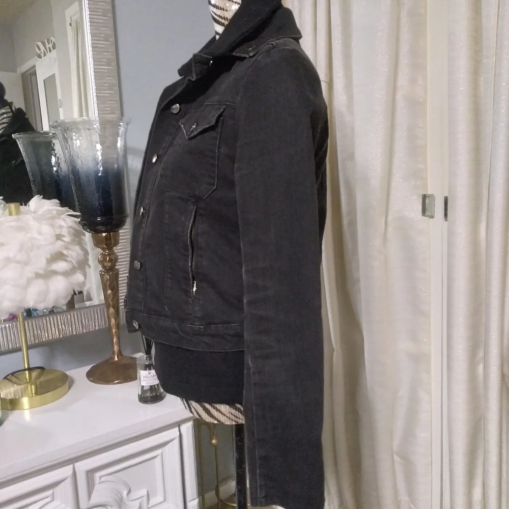 CURRENT/ELLIOT denim & wool layered jean jacket/coat size 1 - Picture 3 of 10